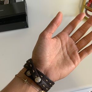 Fendi Jewelry - Fendi Selleria Wrap Leather Bracelet Brown/Silver Fendi Jewelry - Fendi Selleria Wrap Leather Bracelet Brown/Silver
